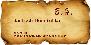 Bartsch Henrietta névjegykártya